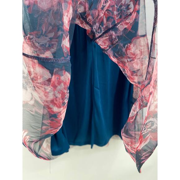 Candalite Womens Blue Purple Floral Lined Knee Length Dress NEW Small - Picture 5 of 11